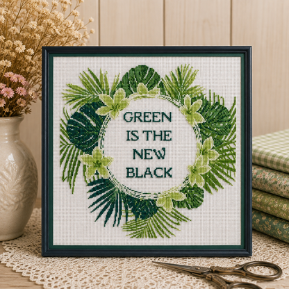 Green is the New Black PDF Cross Stitch Chart