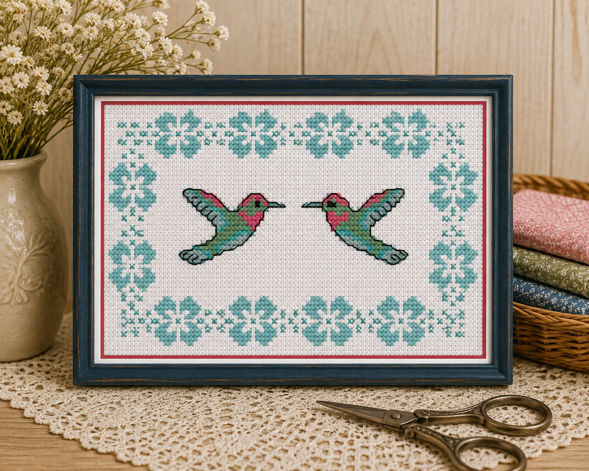 Hummingbirds PDF Cross Stitch Chart