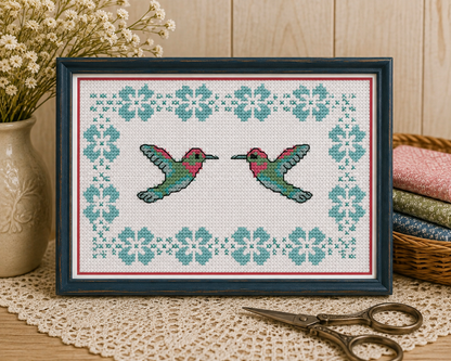 Hummingbirds PDF Cross Stitch Chart