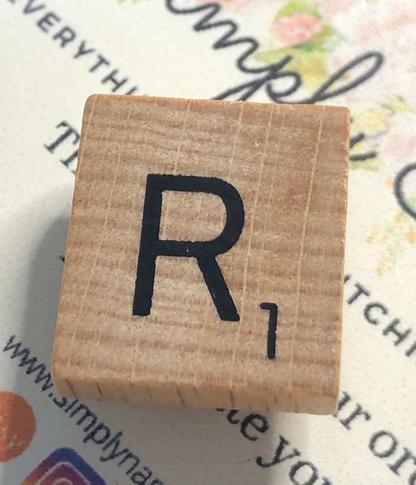 Needle Minder - Initial Scrabble Tile/Thread Holder/ Parking Aid