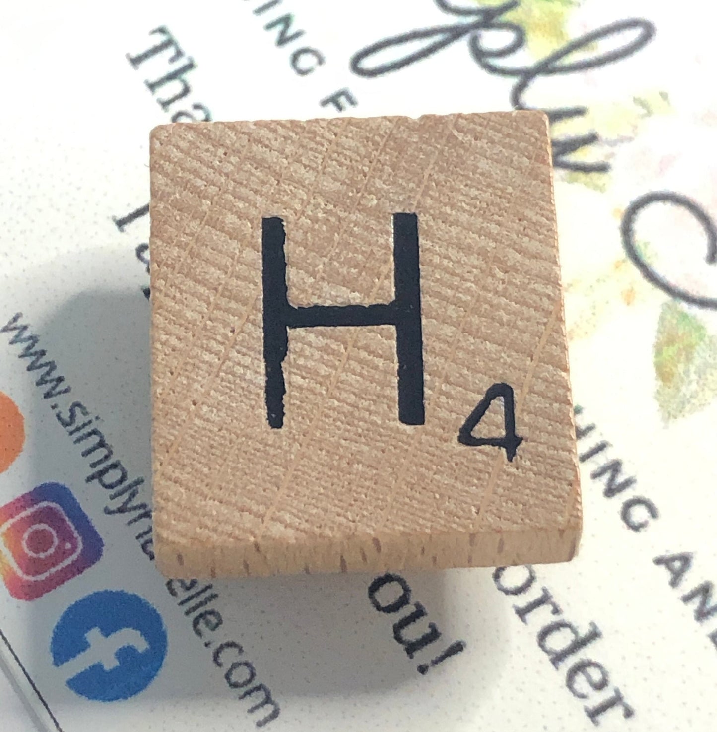 Needle Minder - Initial Scrabble Tile/Thread Holder/ Parking Aid