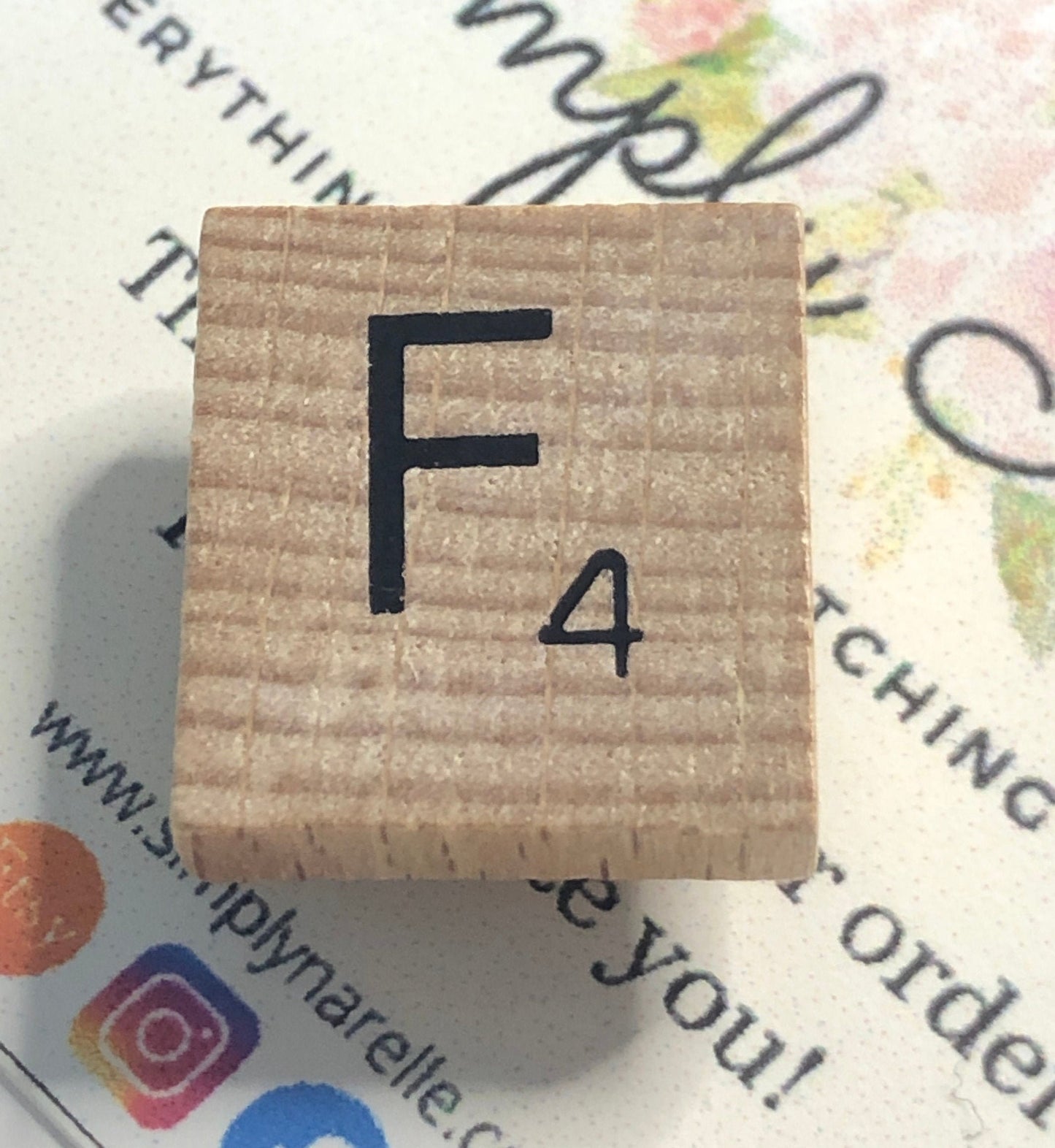 Needle Minder - Initial Scrabble Tile/Thread Holder/ Parking Aid
