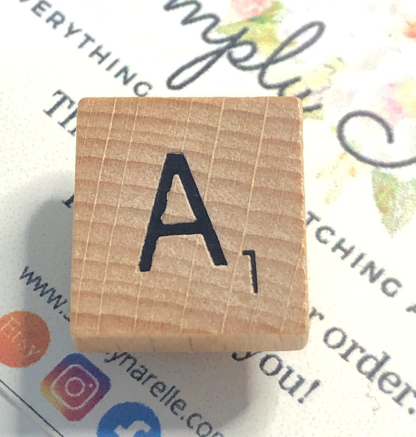 Needle Minder - Initial Scrabble Tile/Thread Holder/ Parking Aid