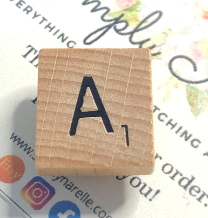 Needle Minder - Initial Scrabble Tile/Thread Holder/ Parking Aid