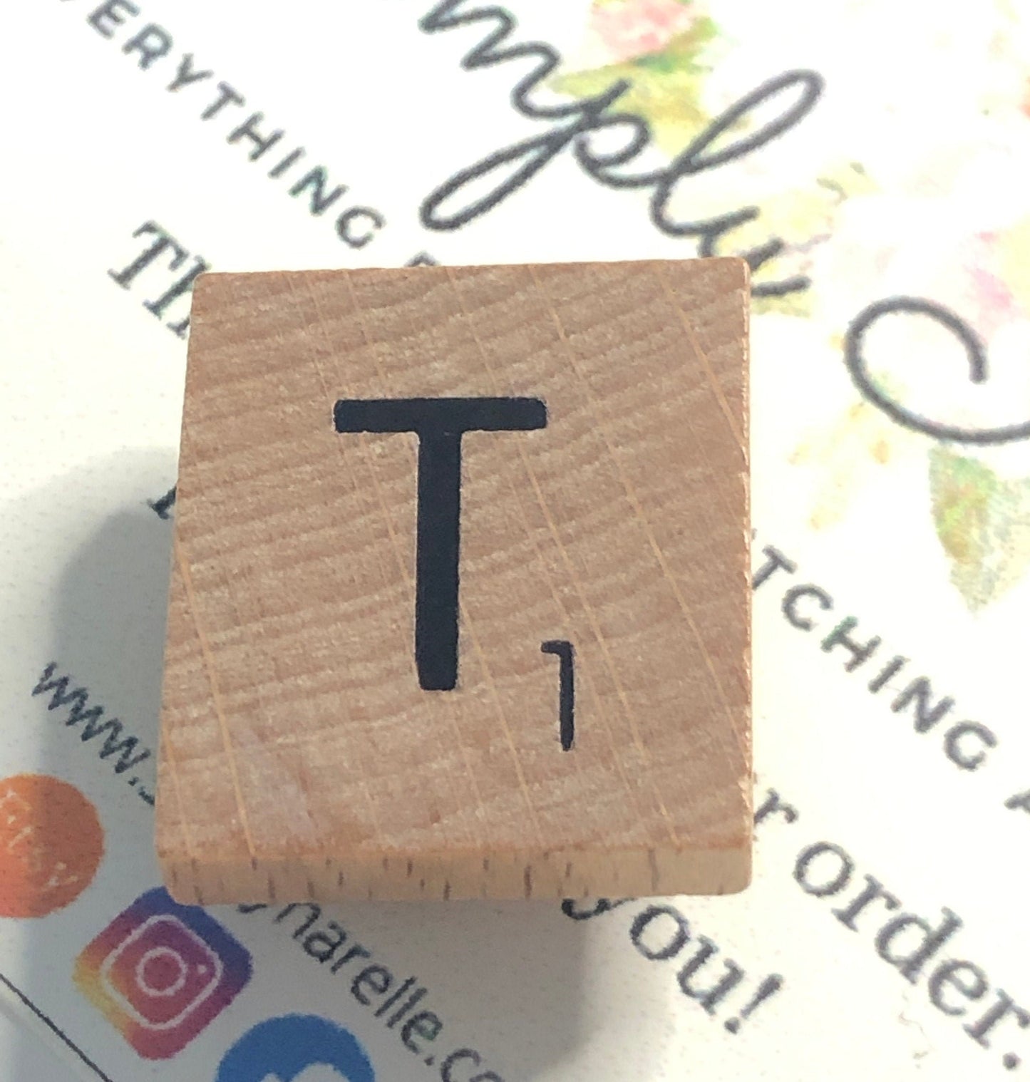 Needle Minder - Initial Scrabble Tile/Thread Holder/ Parking Aid