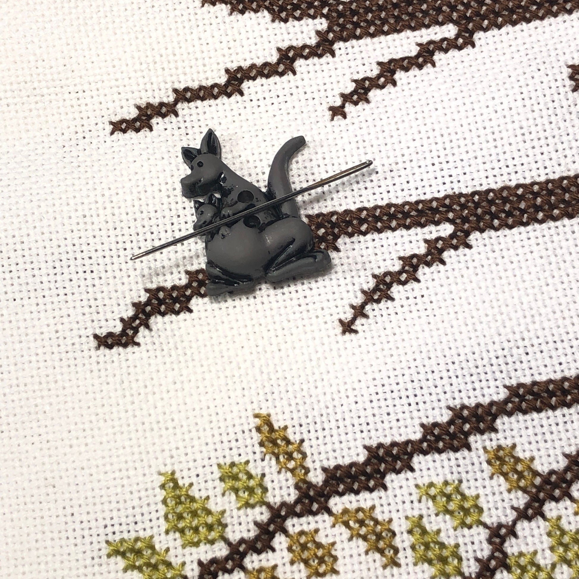 Kangaroo and Joey Needle Minder/Thread Holder/ Parking Aid
