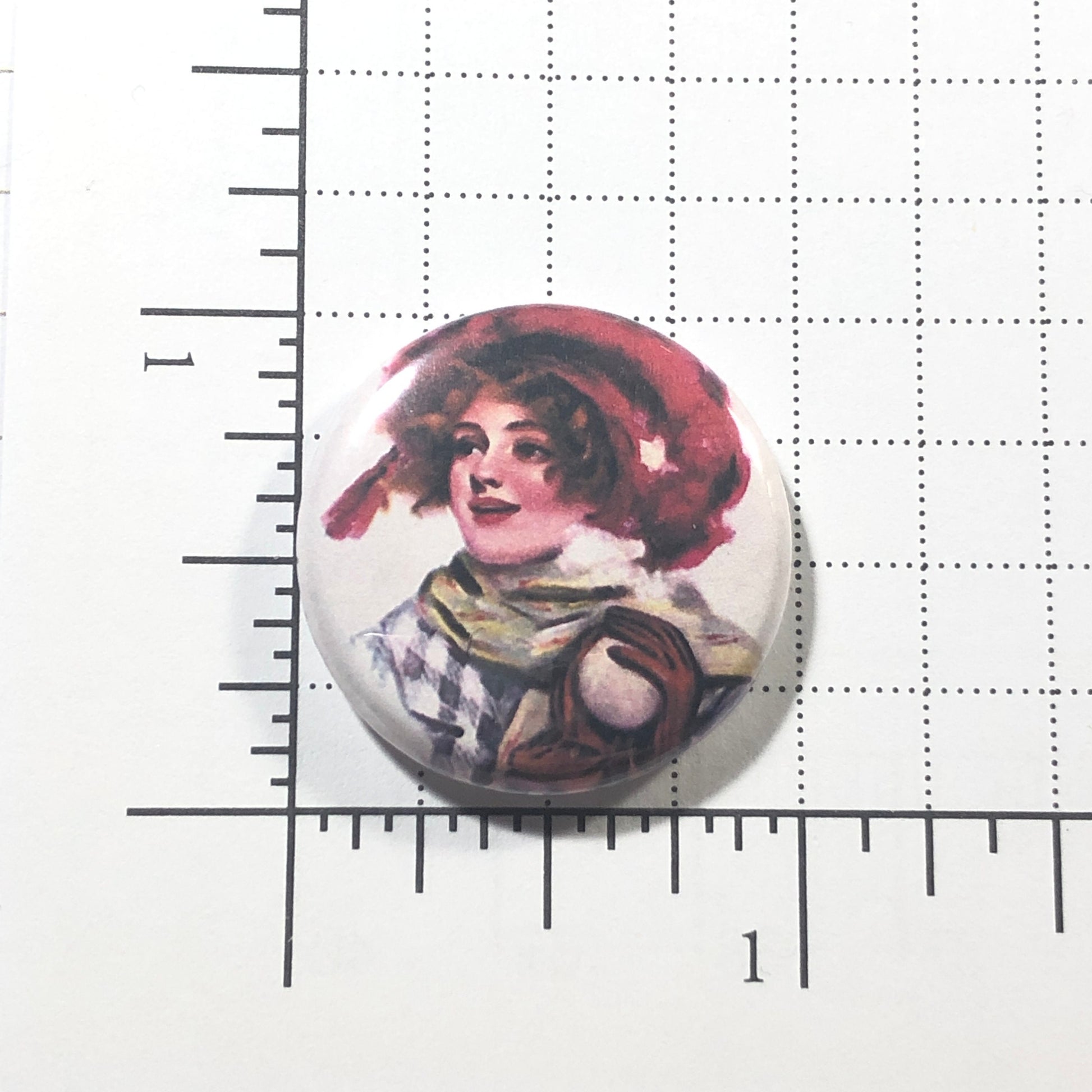 Vintage Winter Lady Needle Minder/Thread Holder/ Parking Aid