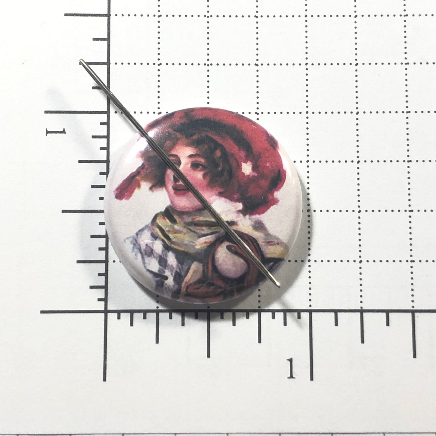Vintage Winter Lady Needle Minder/Thread Holder/ Parking Aid