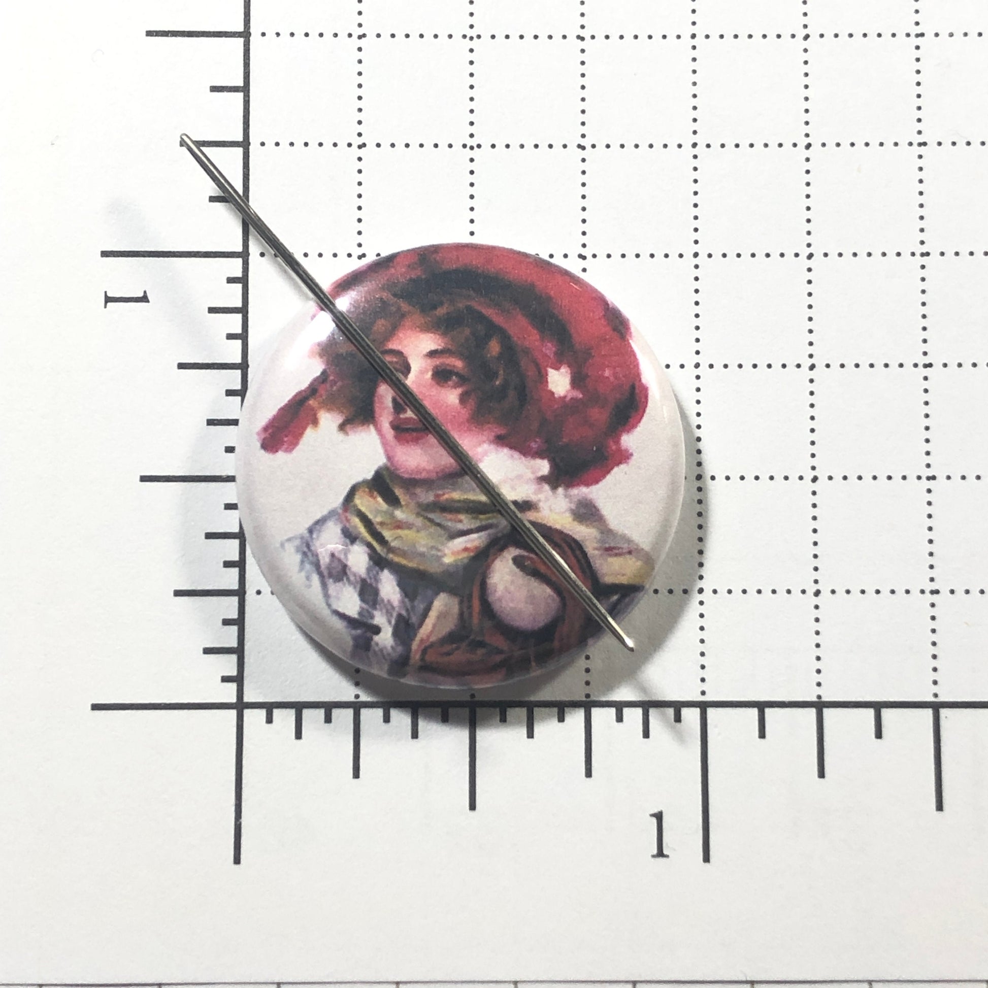 Vintage Winter Lady Needle Minder/Thread Holder/ Parking Aid