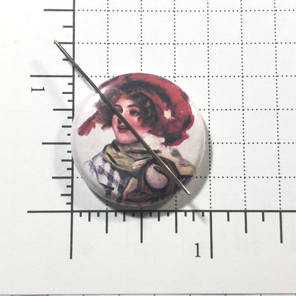 Vintage Winter Lady Needle Minder/Thread Holder/ Parking Aid