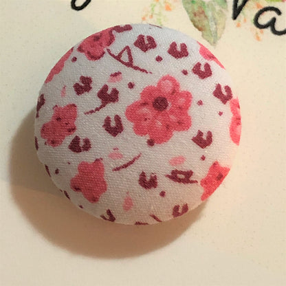 Floral Fabric Button Style Needle Minder/Thread Holder/ Parking Aid