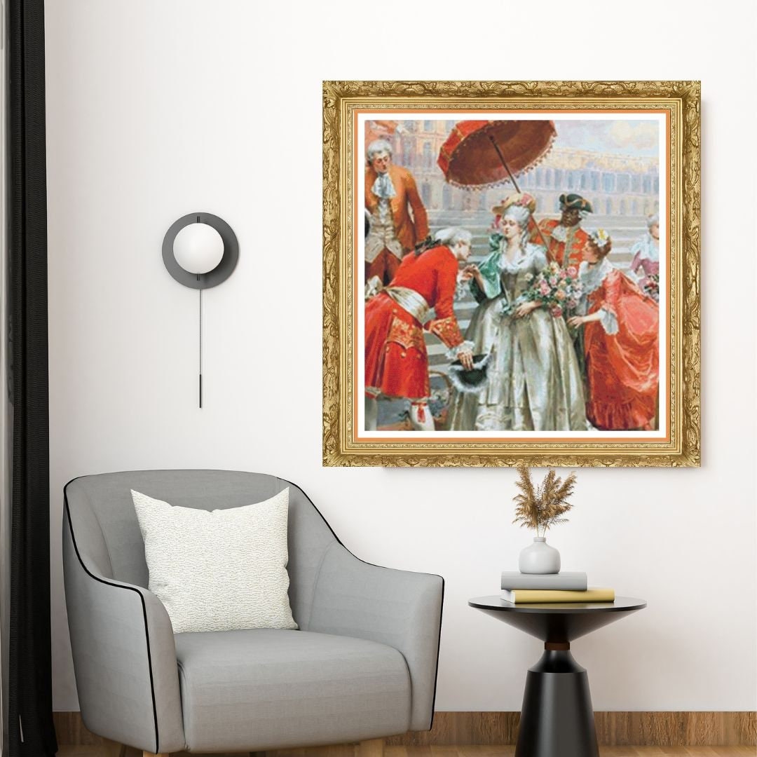 Au Palais - PDF - A French inspired Full Coverage PDF Cross Stitch Chart - Pattern Keeper Compatible*