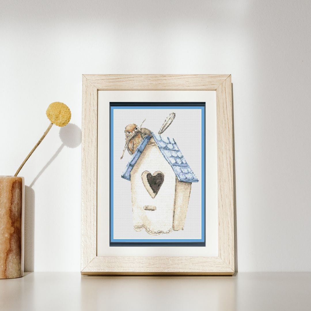 Bird House Blues PDF Cross Stitch Chart