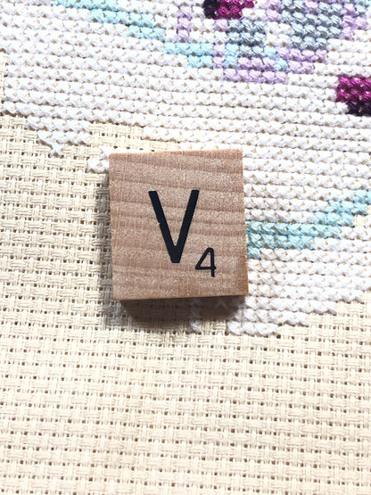 Needle Minder - Initial Scrabble Tile/Thread Holder/ Parking Aid
