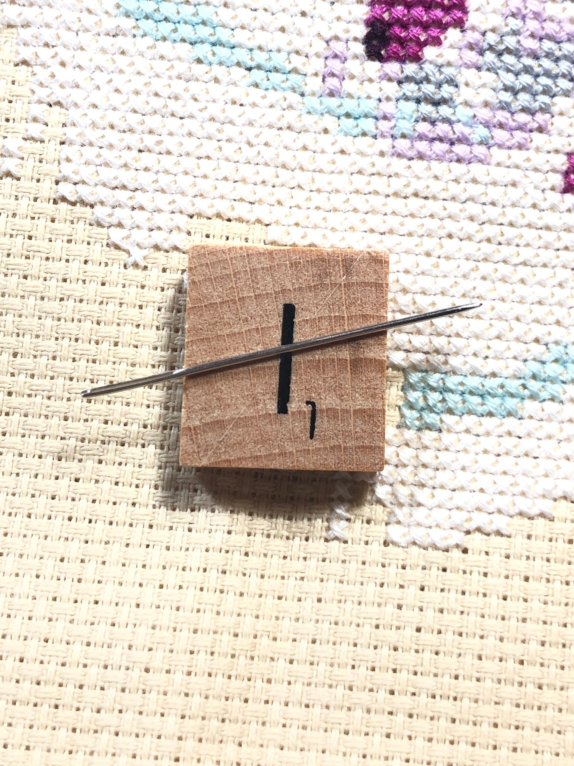 Needle Minder - Initial Scrabble Tile/Thread Holder/ Parking Aid