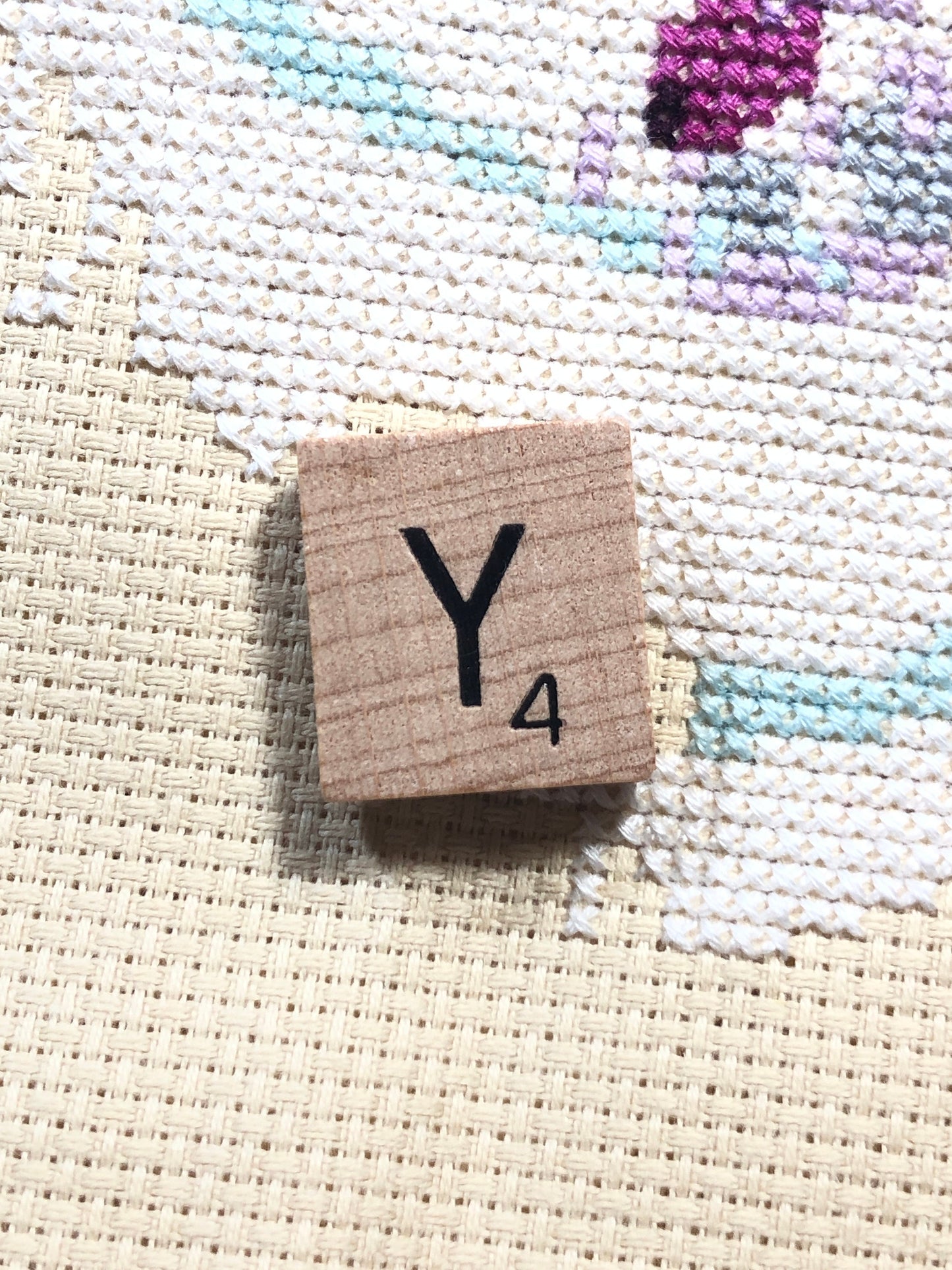 Needle Minder - Initial Scrabble Tile/Thread Holder/ Parking Aid