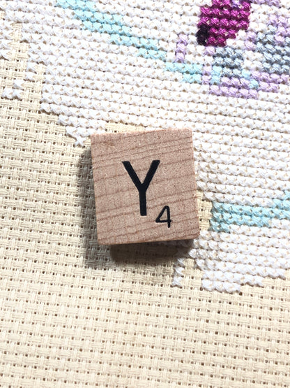 Needle Minder - Initial Scrabble Tile/Thread Holder/ Parking Aid