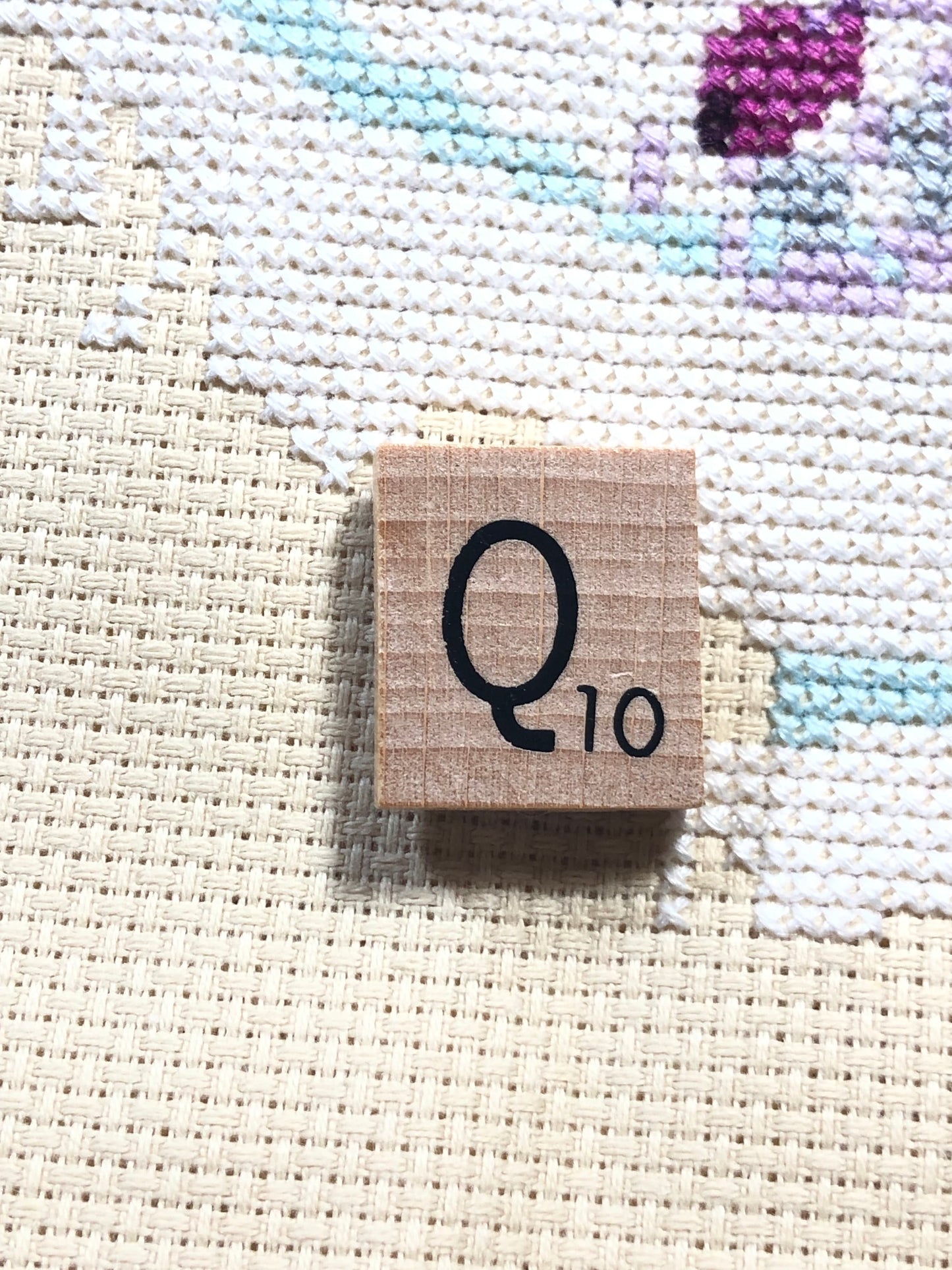 Needle Minder - Initial Scrabble Tile/Thread Holder/ Parking Aid