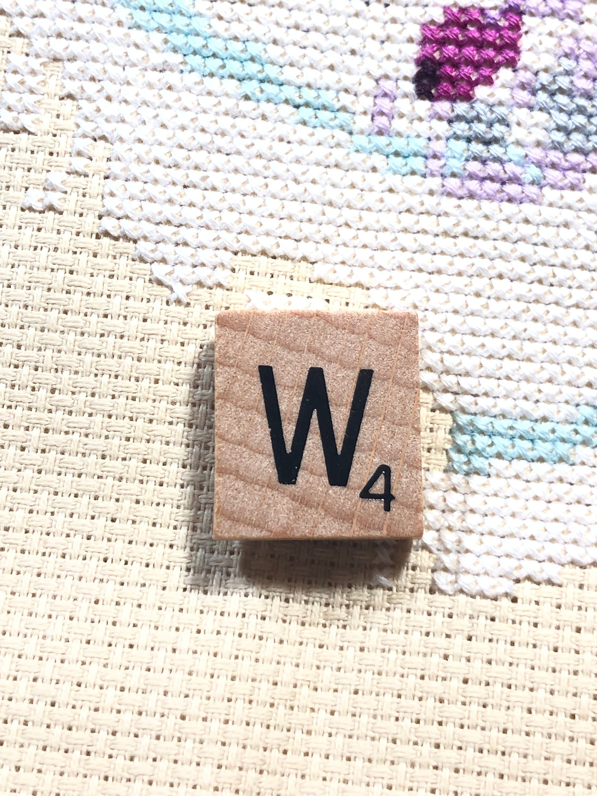 Needle Minder - Initial Scrabble Tile/Thread Holder/ Parking Aid