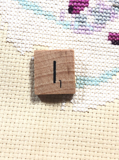 Needle Minder - Initial Scrabble Tile/Thread Holder/ Parking Aid