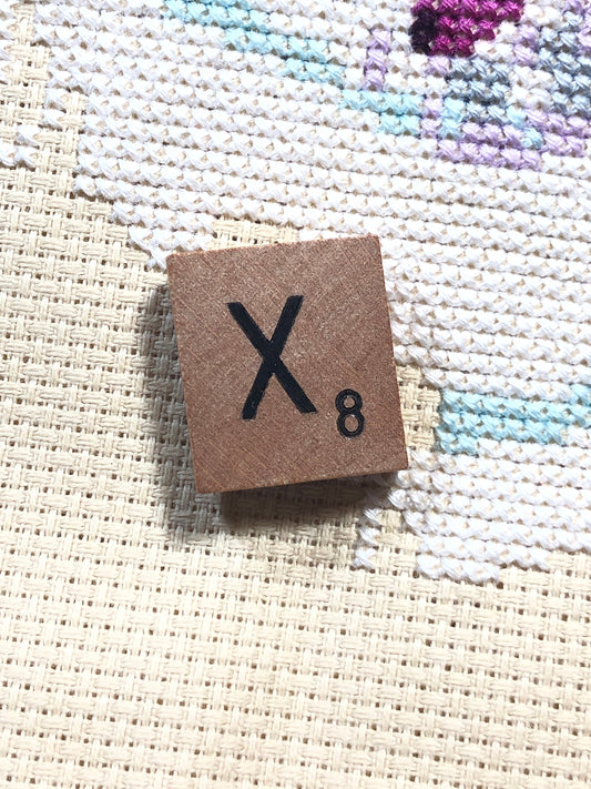 Needle Minder - Initial Scrabble Tile/Thread Holder/ Parking Aid