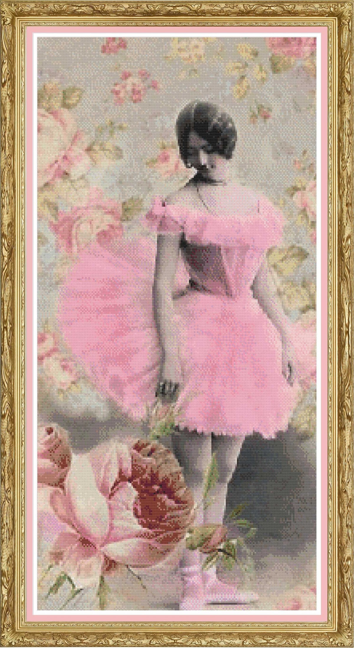Ballerina Reflection Full Coverage Cross Stitch Chart Pattern Keeper Compatible*