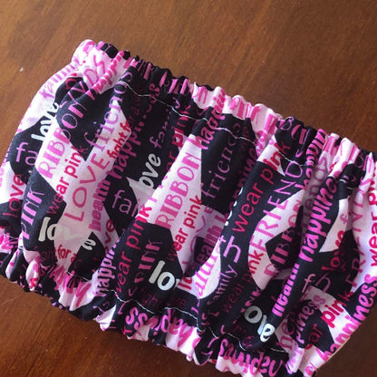 Grime Guard - QSnap Cover - 8" X 8" - Pink Ribbon Cancer Support Fabric - for Cross Stitch and Embroidery