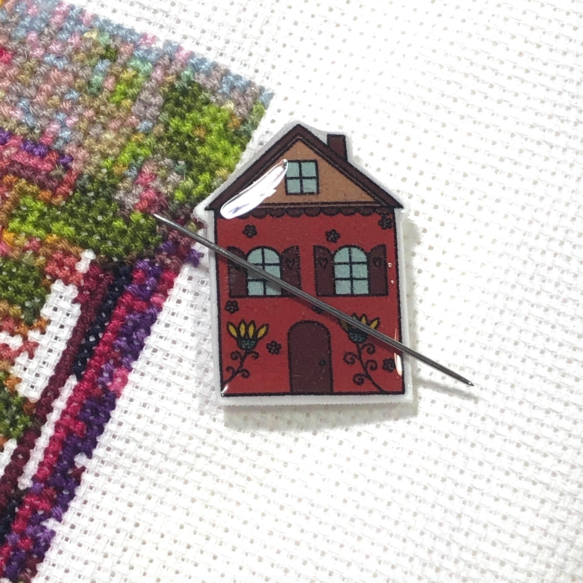 Little House Acrylic Needle Minder for Cross Stitch and Needlework