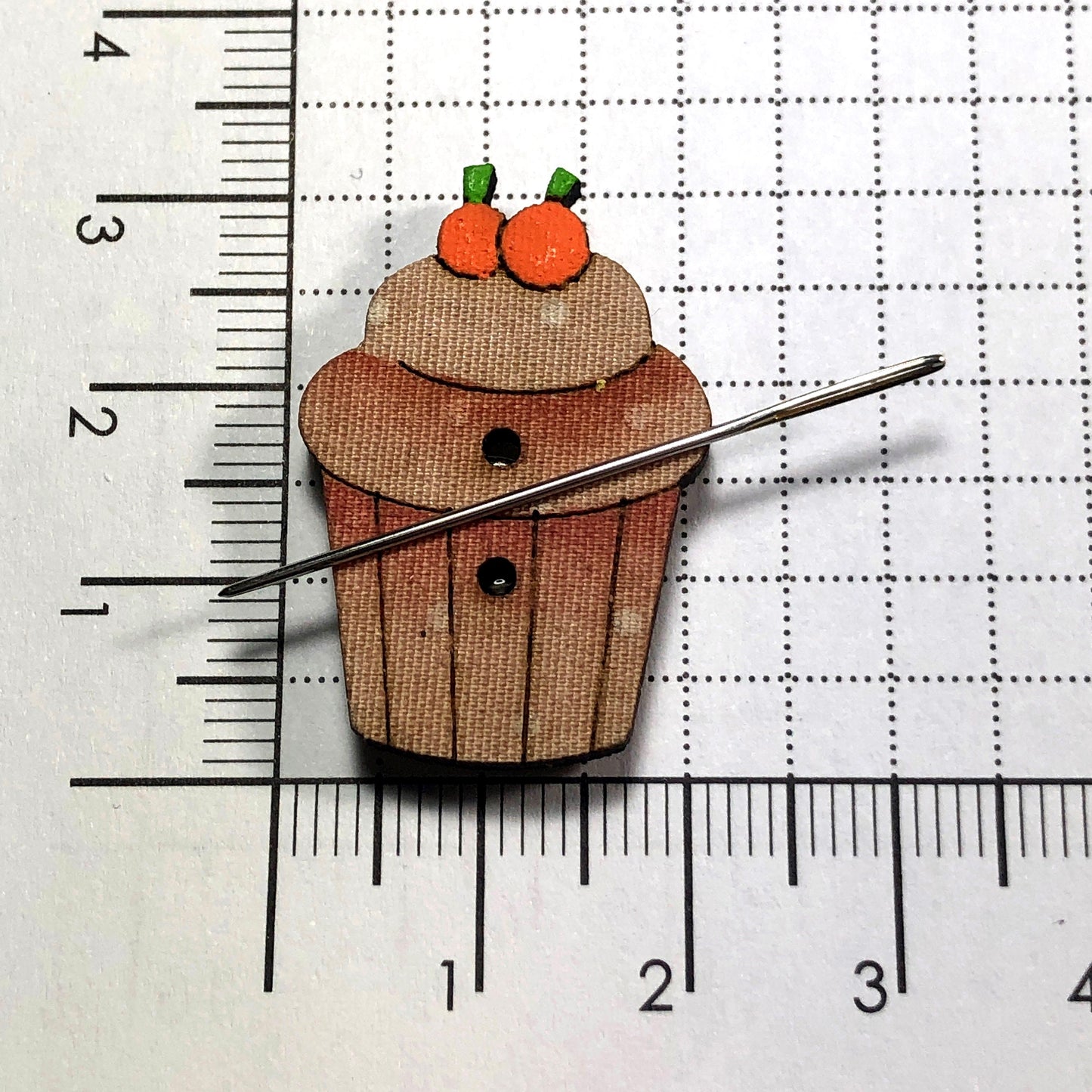 Orange Cupcake Needle Minder/Thread Holder/ Parking Aid