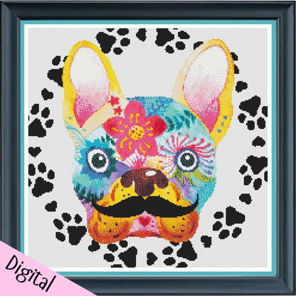 Colourful Pooch PDF Cross Stitch Chart