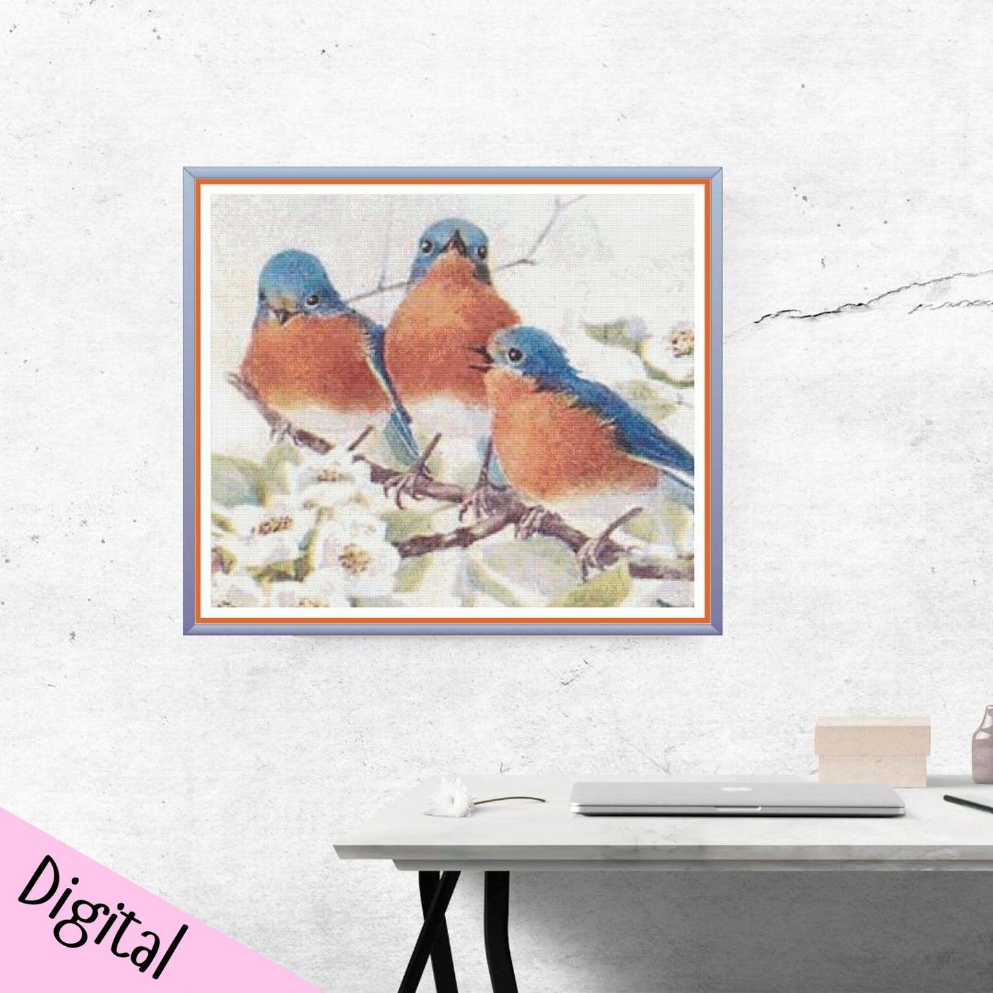 Robin Trio PDF Cross Stitch Chart - Pattern Keeper Compatible*