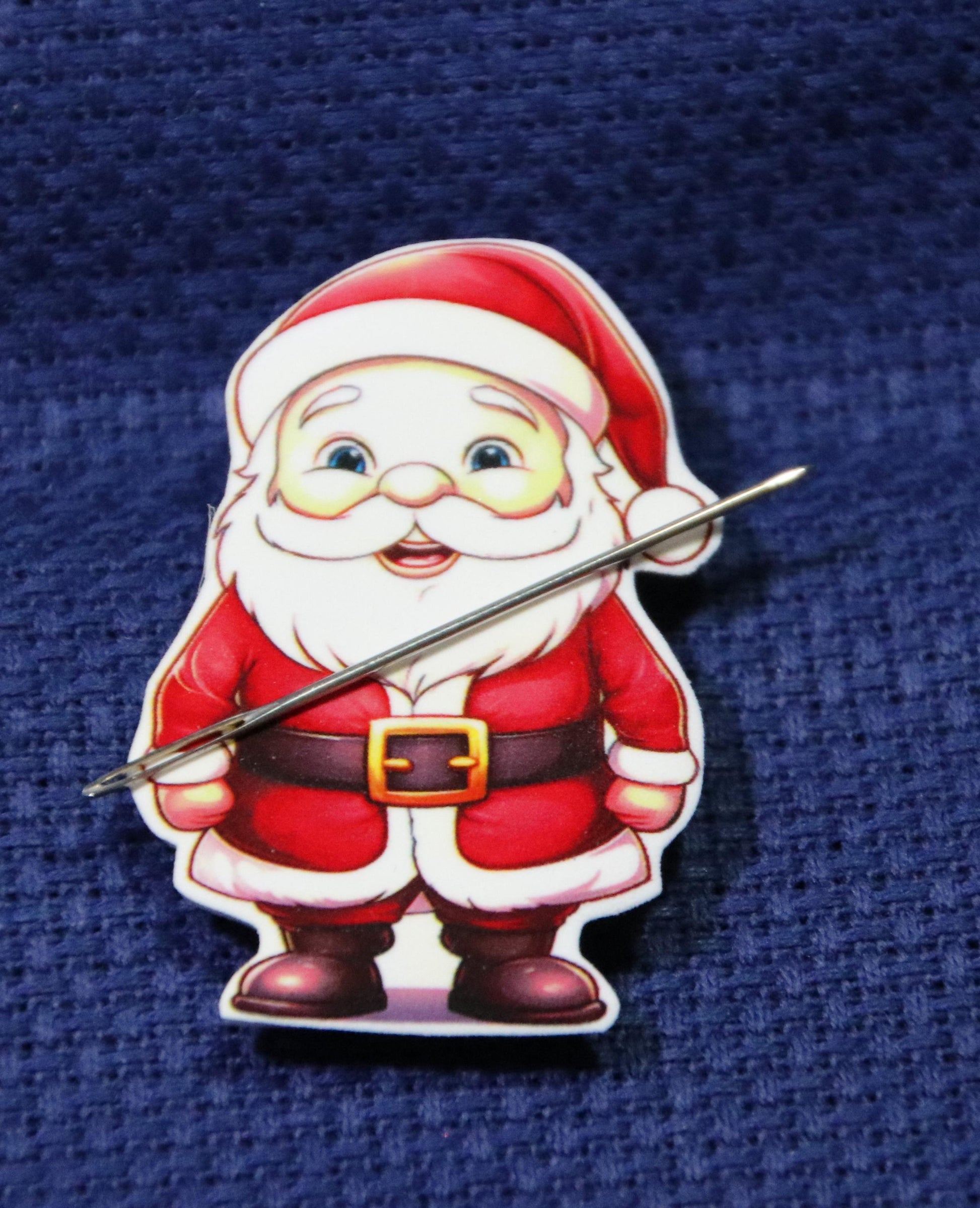 Santa Acrylic Magnetic Needle Minder for Cross Stitch and Needlework
