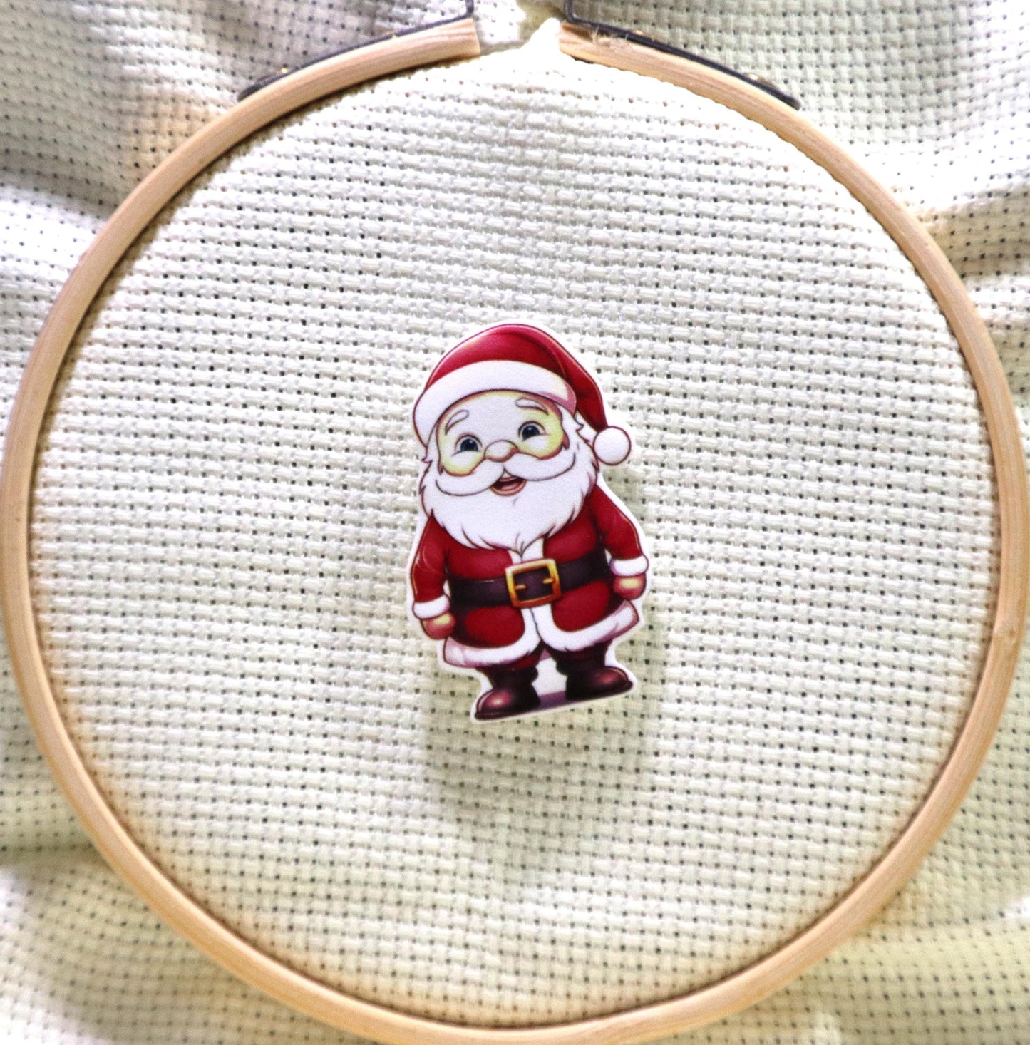 Santa Acrylic Magnetic Needle Minder for Cross Stitch and Needlework