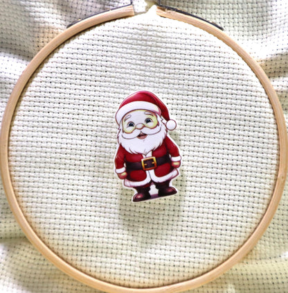 Santa Acrylic Magnetic Needle Minder for Cross Stitch and Needlework