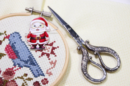 Santa Acrylic Magnetic Needle Minder for Cross Stitch and Needlework