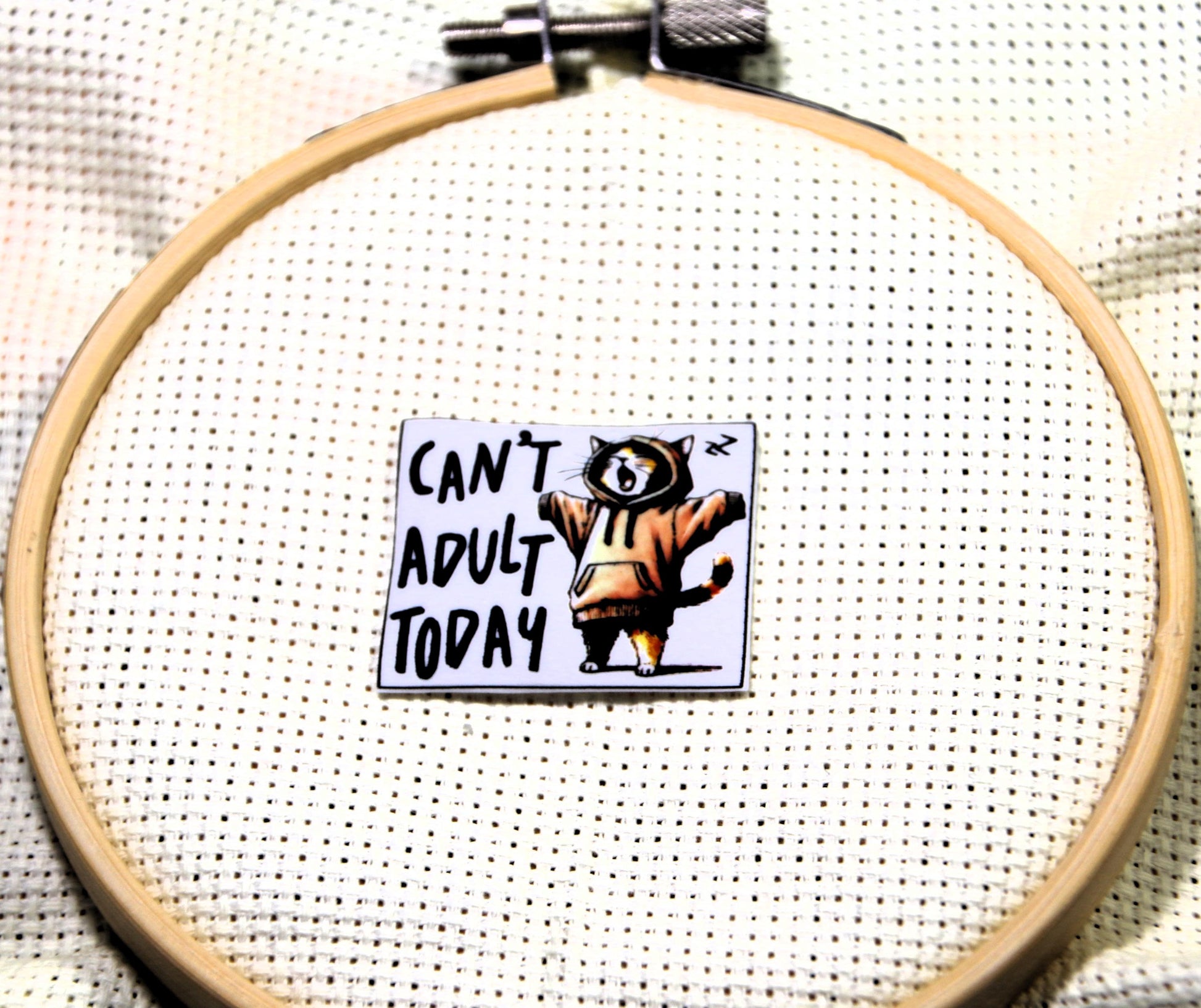Funny Cat Needle Minder: Sassy Cross Stitch Magnetic Pin Keeper