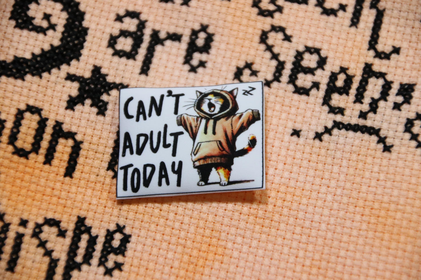 Funny Cat Needle Minder: Sassy Cross Stitch Magnetic Pin Keeper