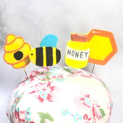 Bee Handmade Clay Decorative Pin Set