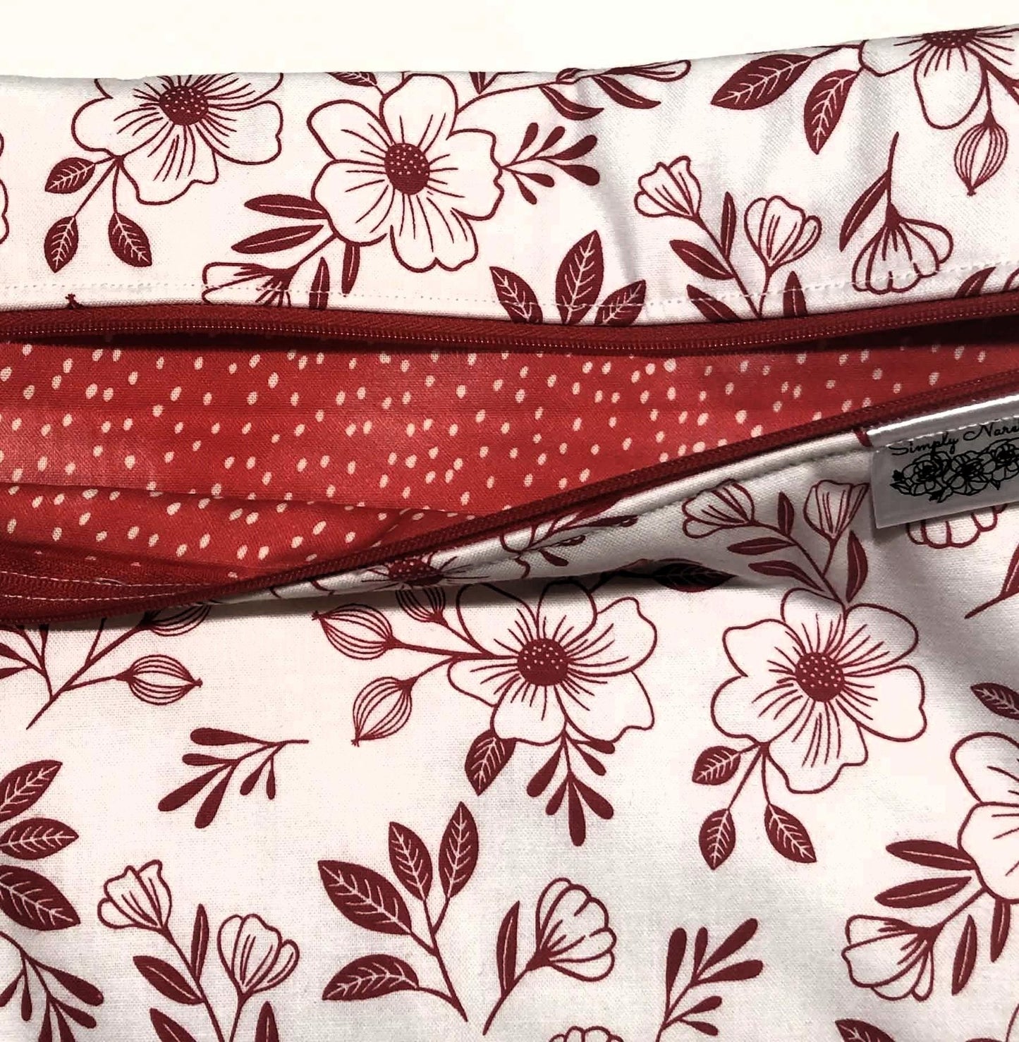Red Flowers Project Bag for Cross Stitch and crafts