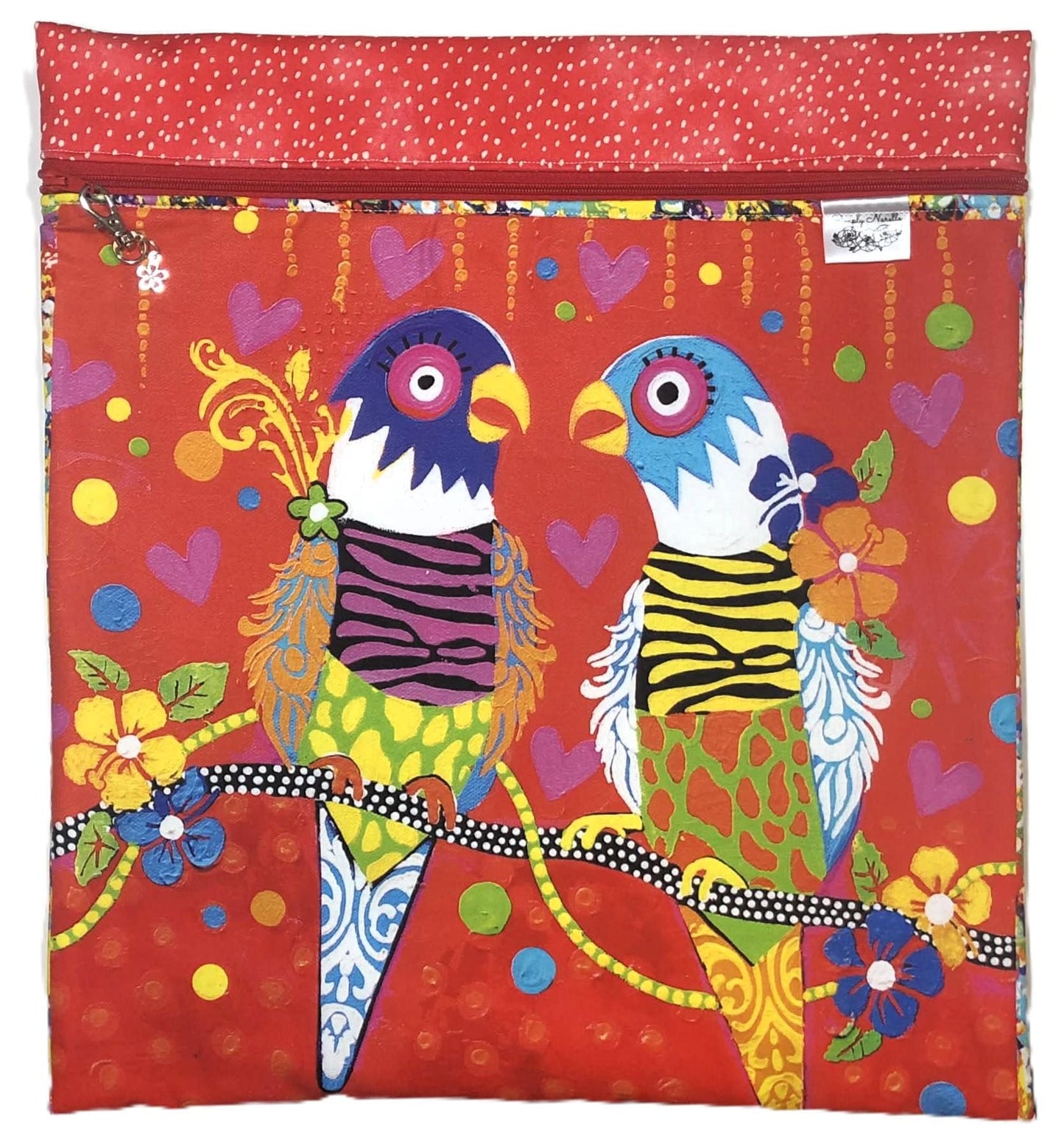 Bright Parrot Large Project Bag for Cross Stitch and crafts