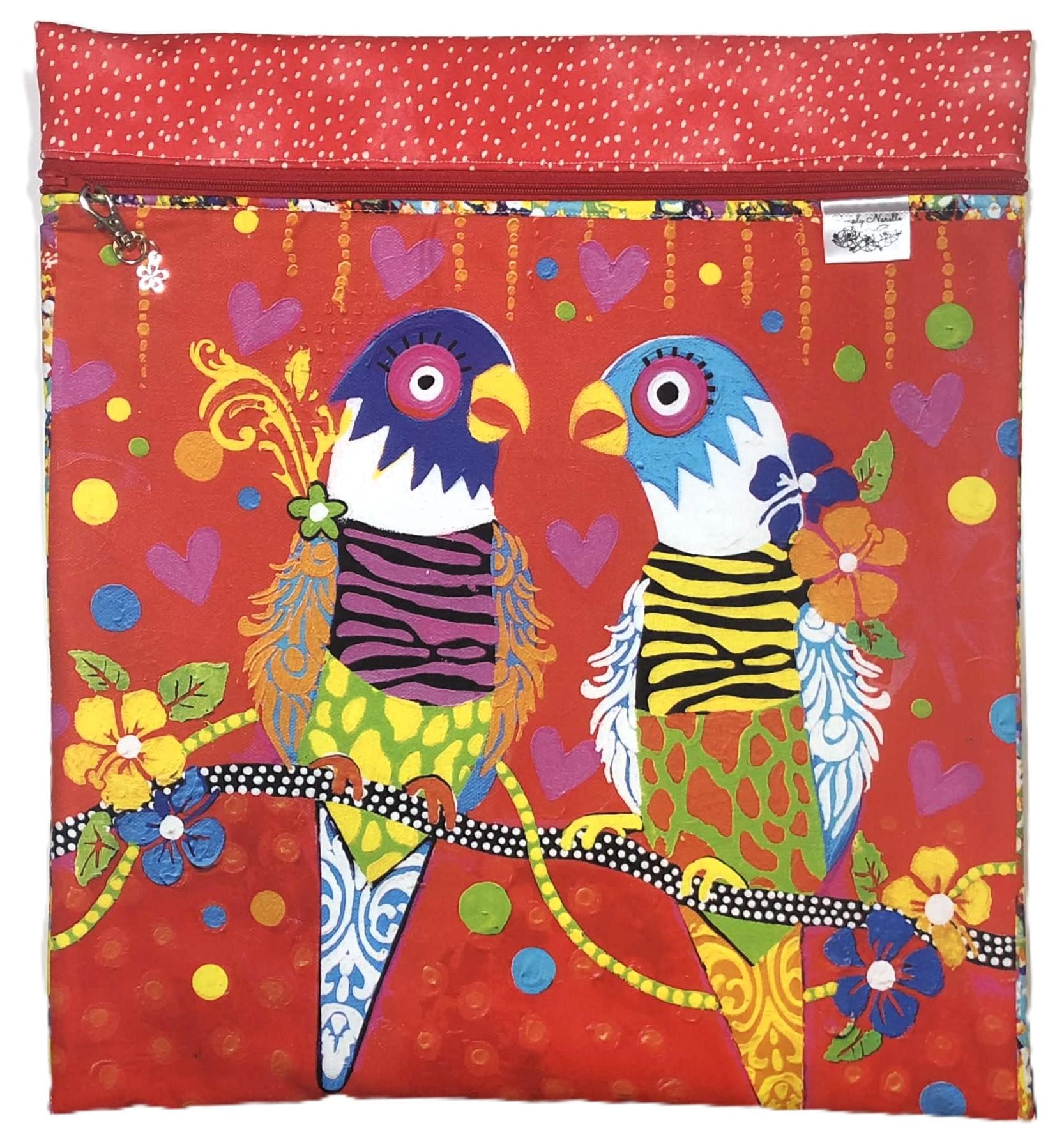 Bright Parrot Large Project Bag for Cross Stitch and crafts
