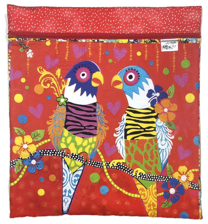 Bright Parrot Large Project Bag for Cross Stitch and crafts