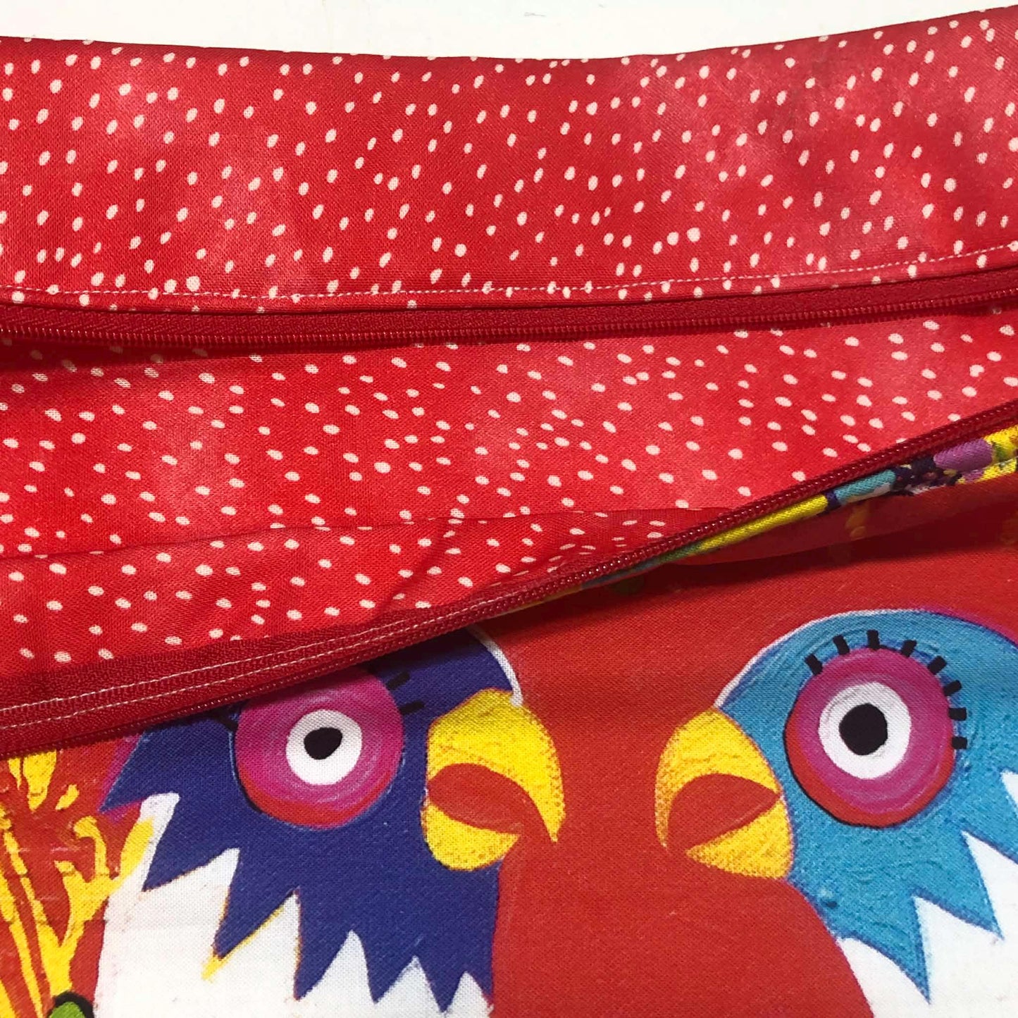 Bright Parrot Large Project Bag for Cross Stitch and crafts