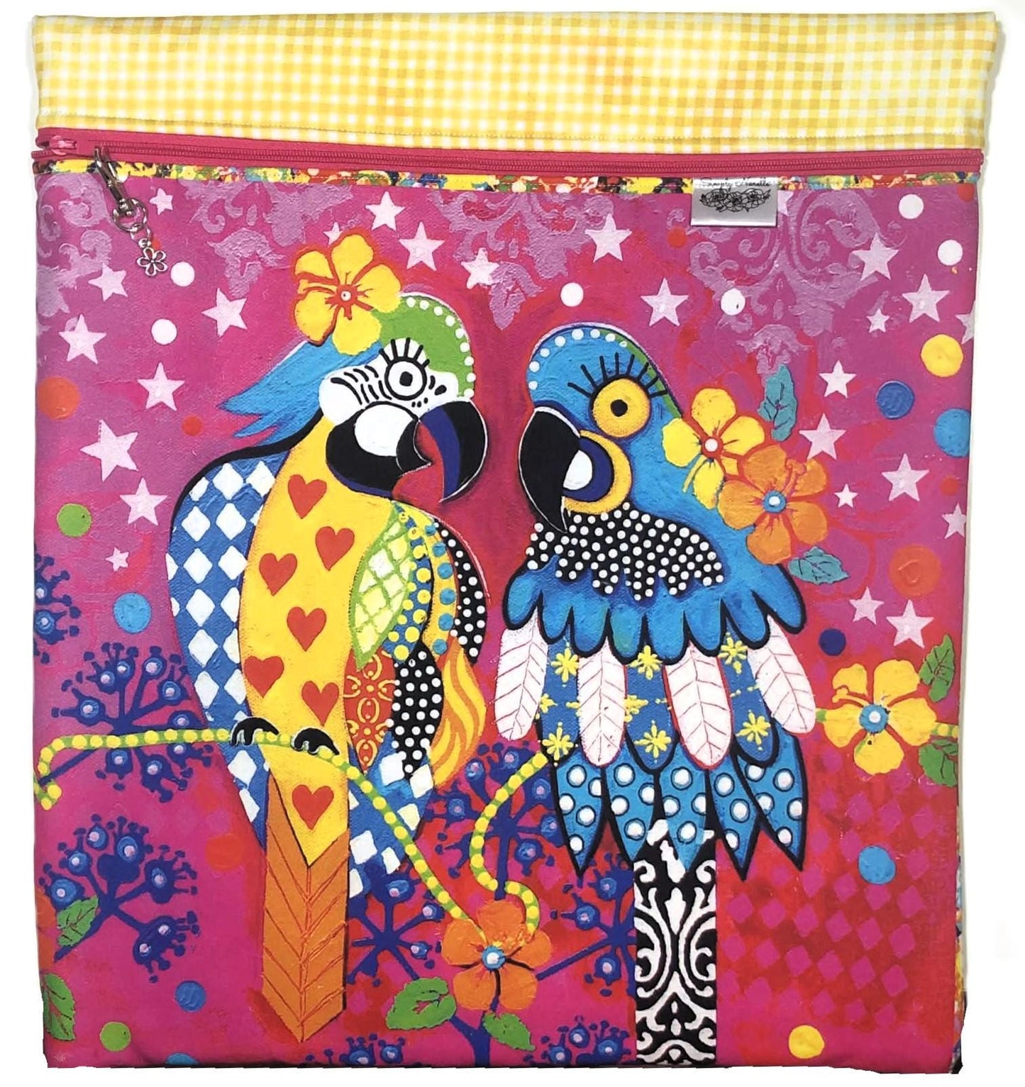 Bright Parrot Large Project Bag for Cross Stitch and crafts