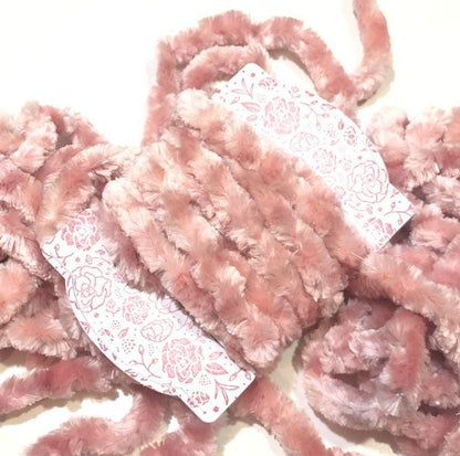 Hand dyed Chenille Trim - Rose