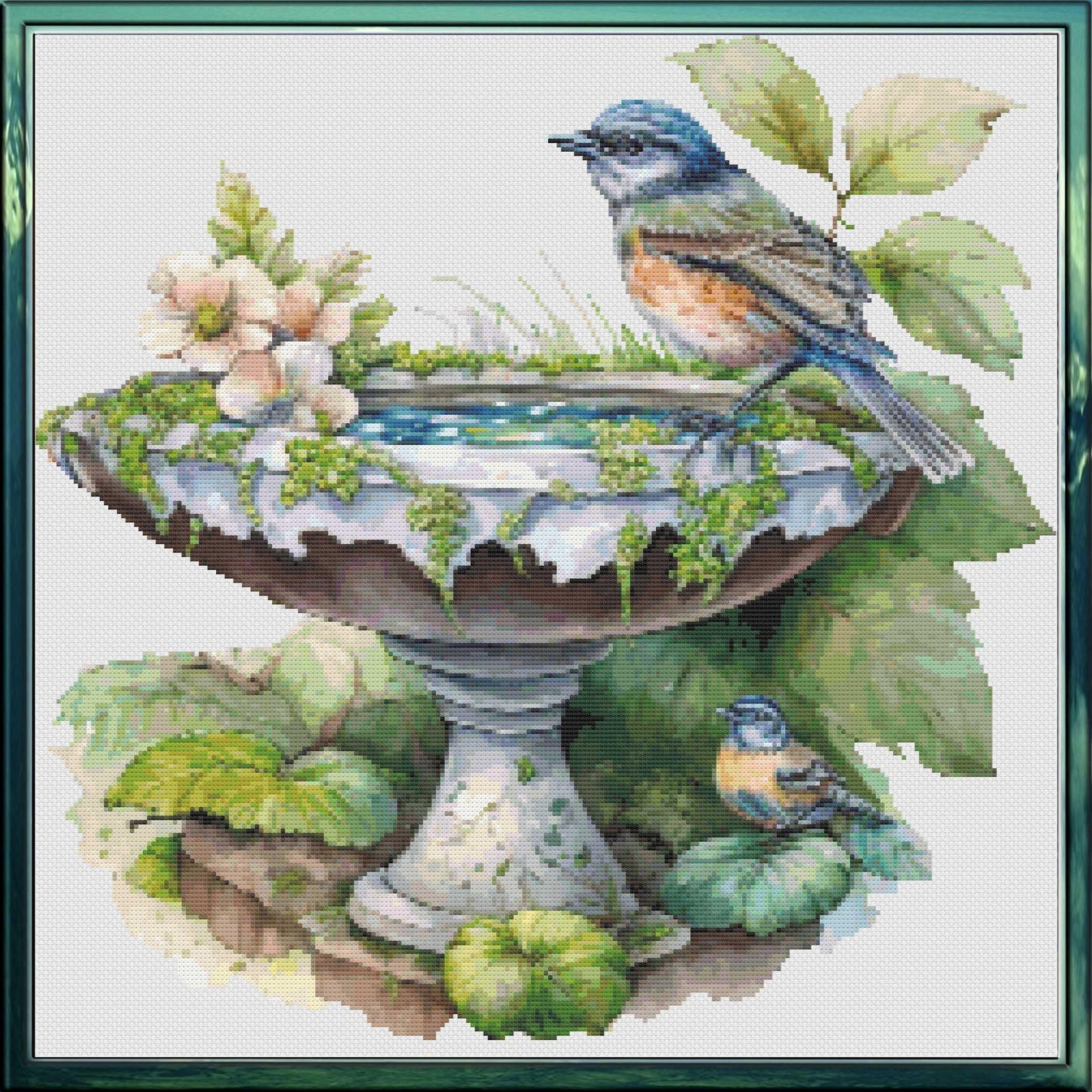 The Bird Bath Cross Stitch Chart