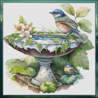 The Bird Bath Cross Stitch Chart