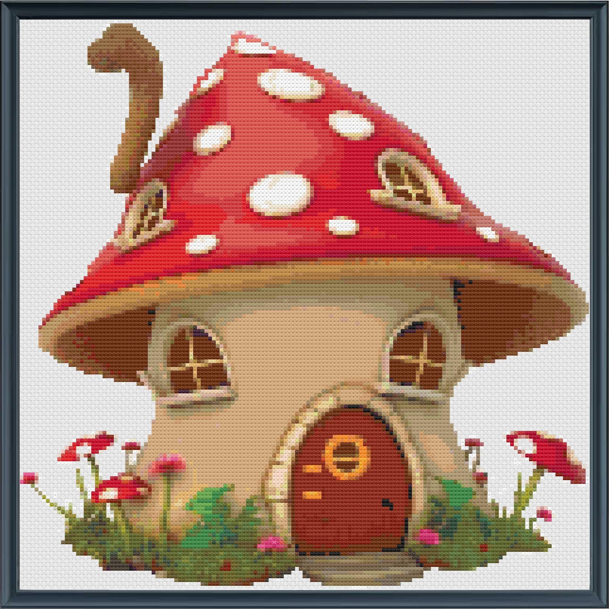 Mushroom House Cross Stitch Chart