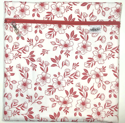Red Flowers Project Bag for Cross Stitch and crafts