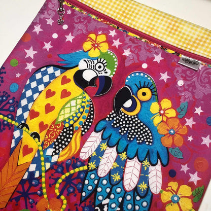 Bright Parrot Large Project Bag for Cross Stitch and crafts